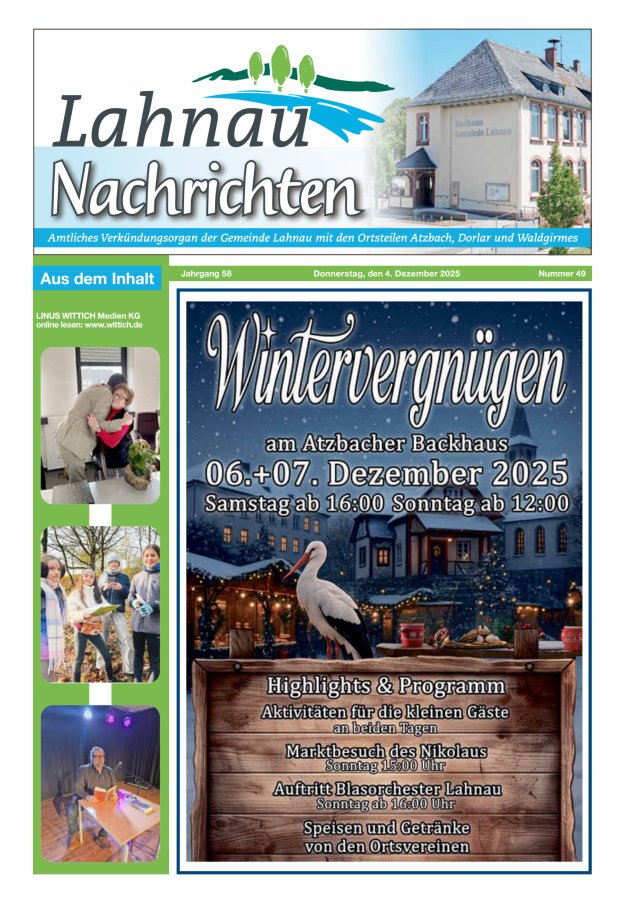 Lahnau Nachrichten Titelblatt 49/2025