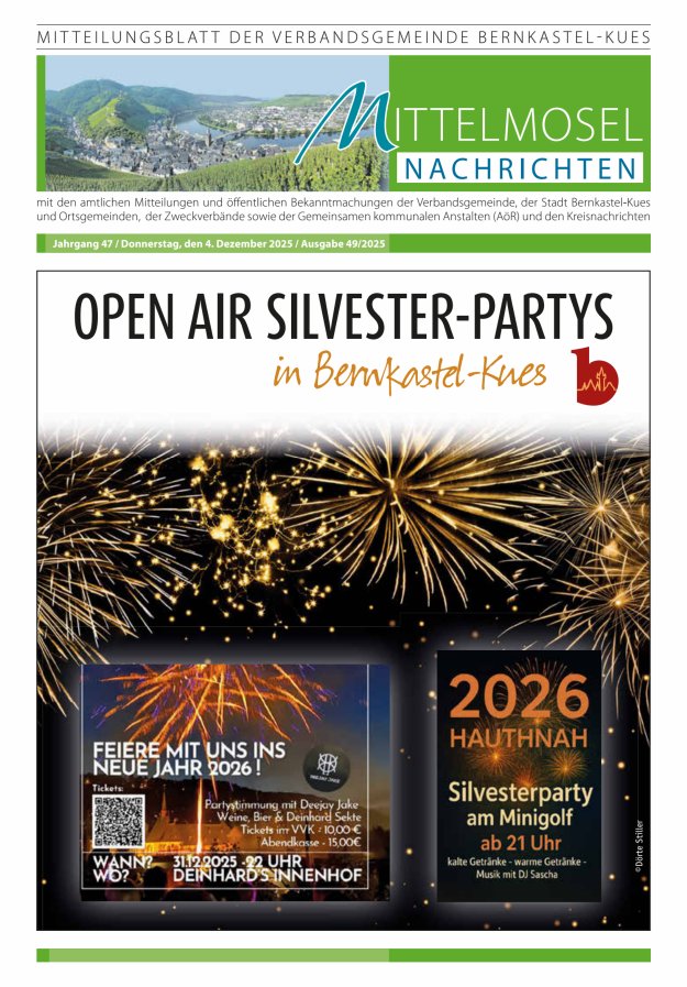 Mittelmosel-Nachrichten VG Bernkastel-Kues Titelblatt 49/2025