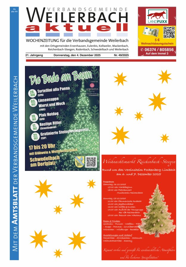 Verbandsgemeinde Weilerbach aktuell Titelblatt 49/2025