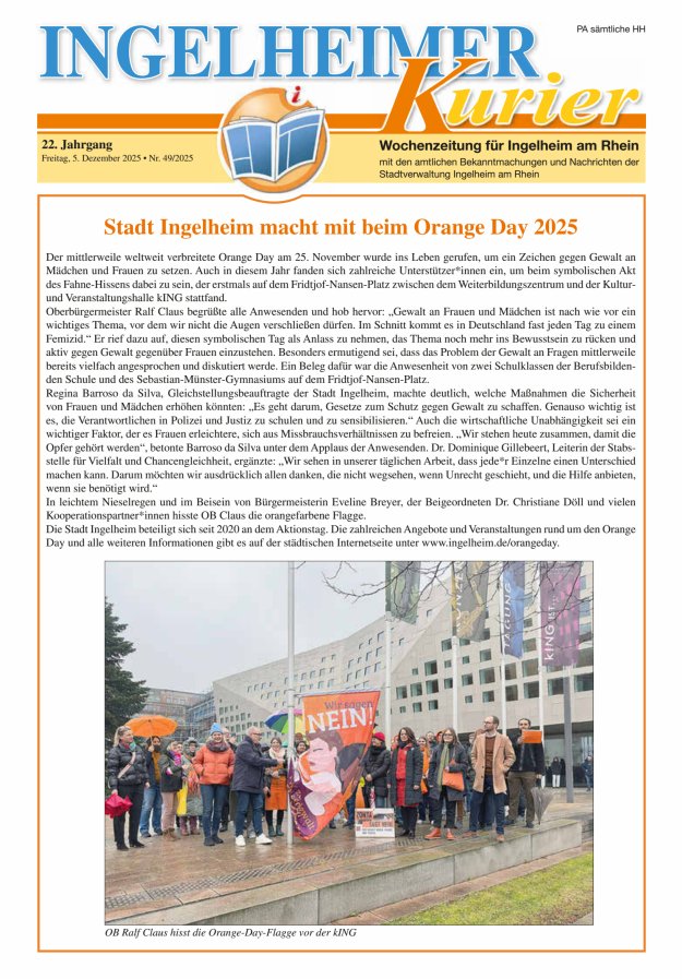 Ingelheimer Kurier Titelblatt 49/2025