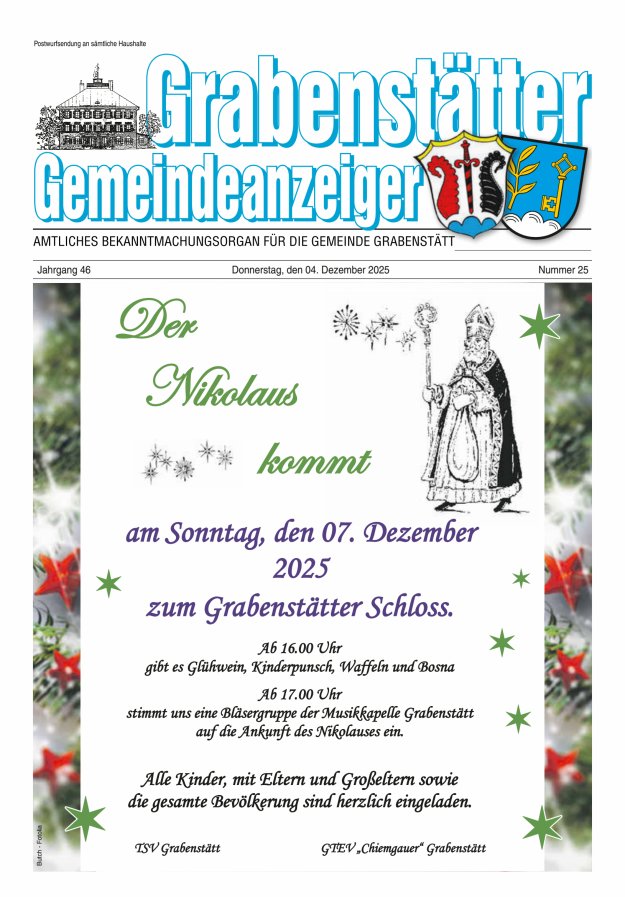 Grabenstätter Gemeindeanzeiger Titelblatt 25/2025