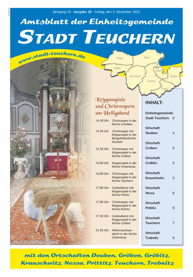 Amtsblatt der Einheitsgemeinde Stadt Teuchern Titelblatt 26/2025
