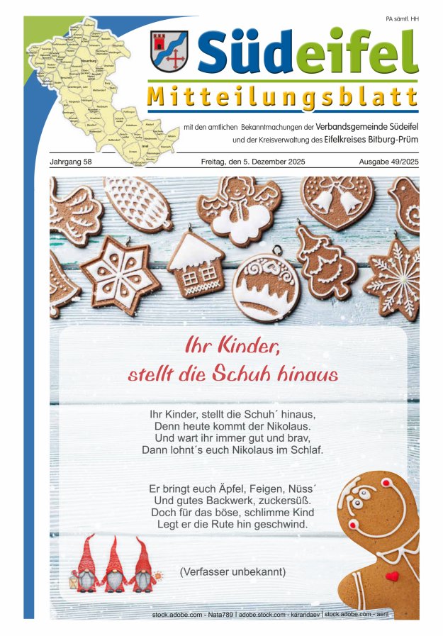 Mitteilungsblatt Südeifel Titelblatt 49/2025