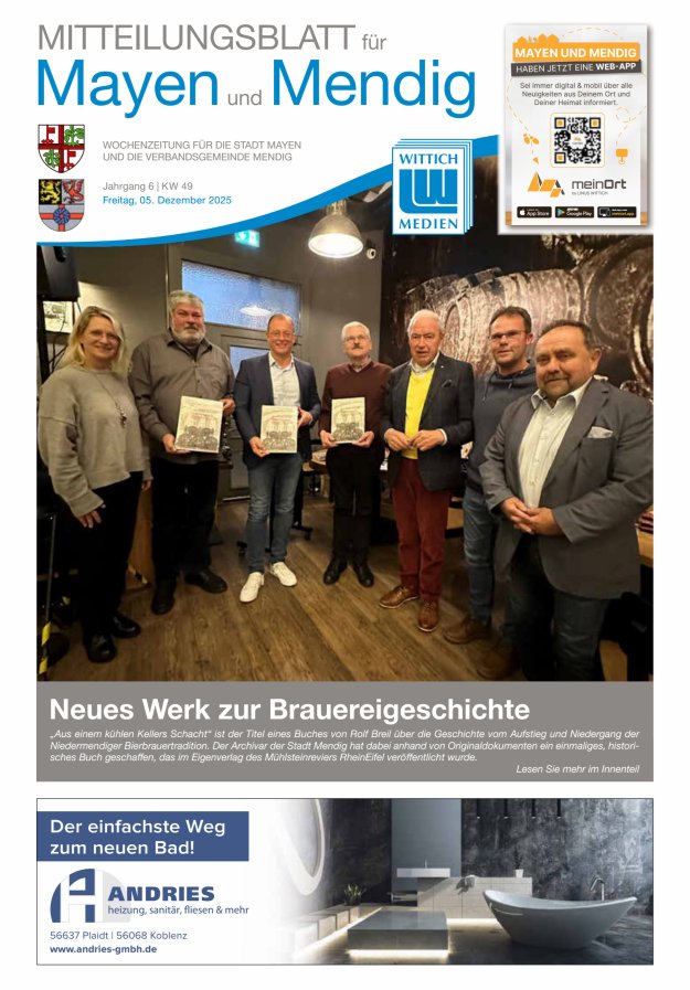 Mitteilungsblatt für Mayen und Mendig Titelblatt 49/2025