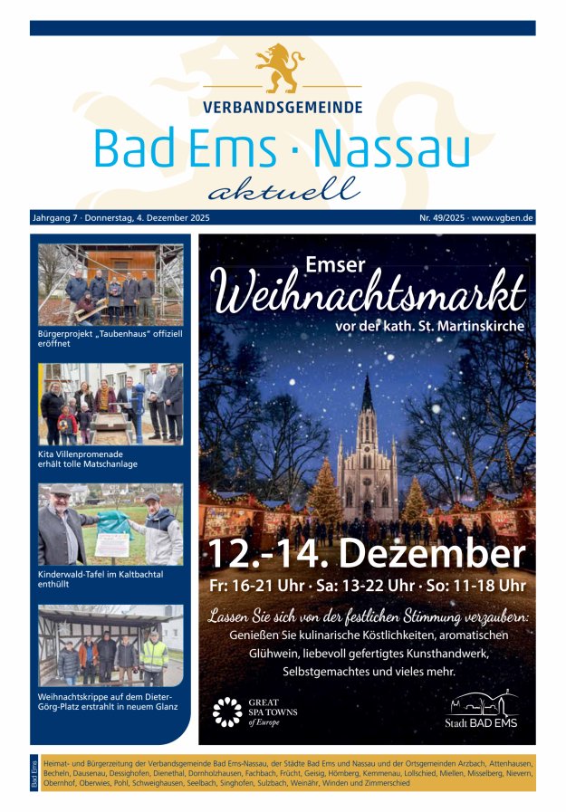 Bad Ems-Nassau aktuell Ausgabe Bad Ems Titelblatt 49/2025