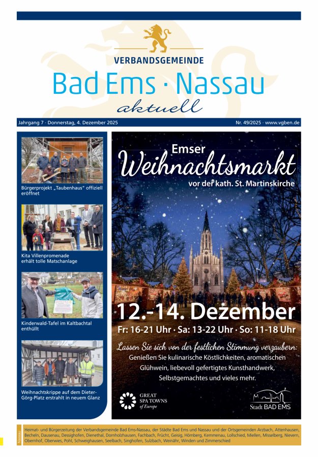 Bad Ems-Nassau aktuell Ausgabe Nassau Titelblatt 49/2025