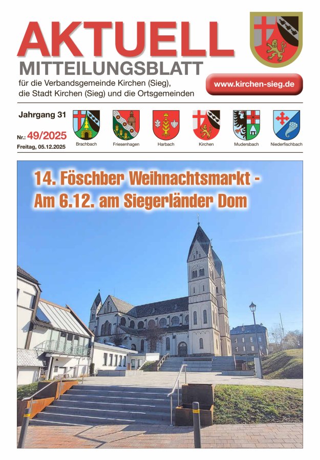 Aktuell - Mitteilungsblatt für die VG Kirchen (Sieg) Titelblatt 49/2025
