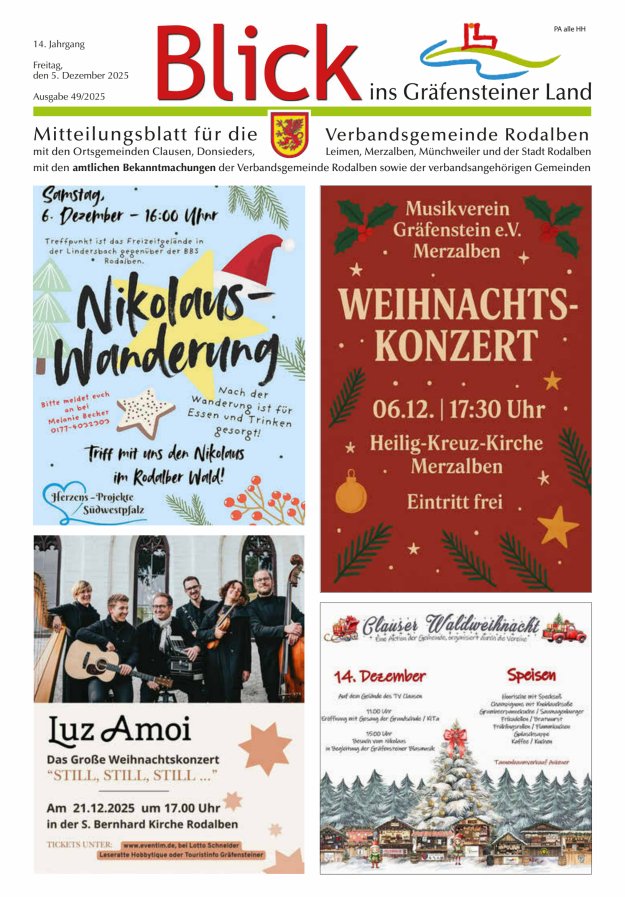 Blick ins Gräfensteiner Land VG Rodalben Titelblatt 49/2025