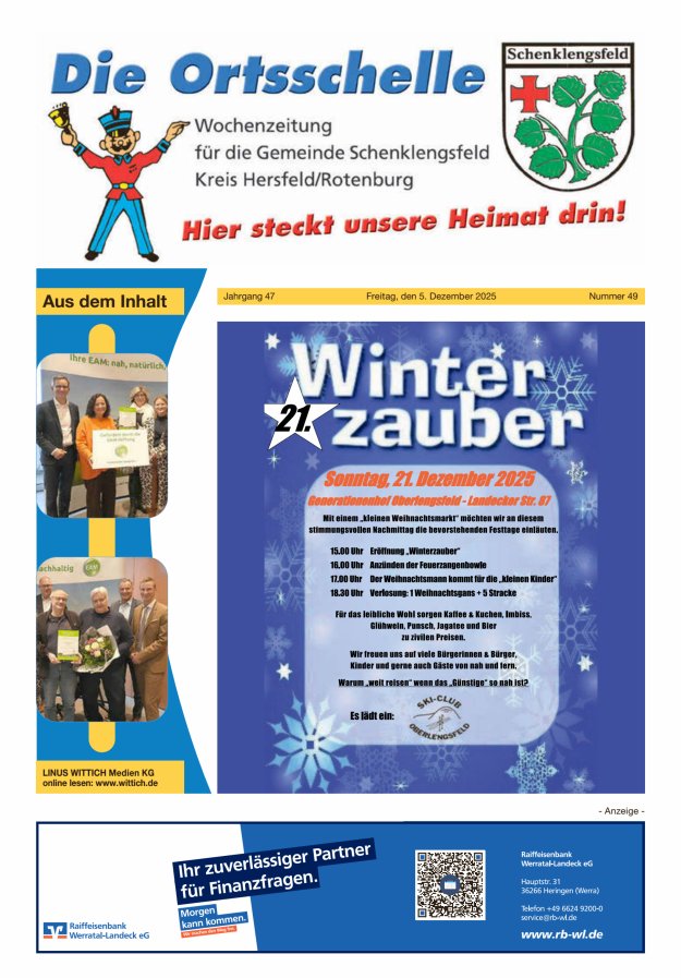 Die Ortsschelle Titelblatt 49/2025