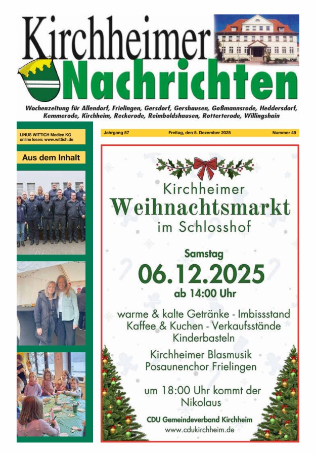 Kirchheimer Nachrichten Titelblatt 49/2025