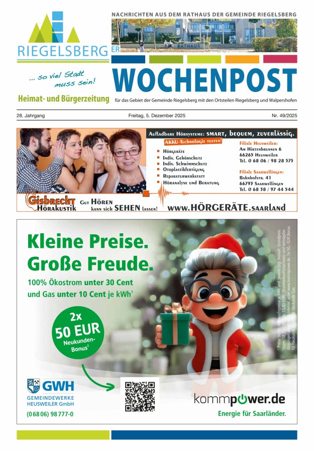 Riegelsberger Wochenpost Titelblatt 49/2025