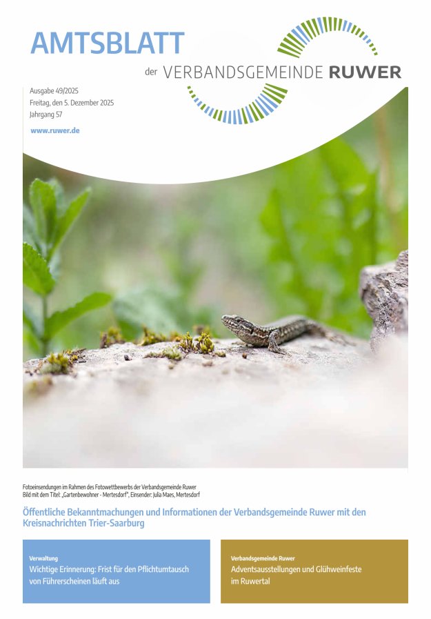 Amtsblatt VG Ruwer Titelblatt 49/2025