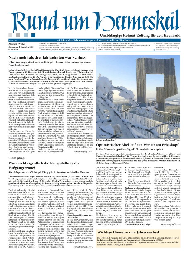 Rund um Hermeskeil Titelblatt 49/2025