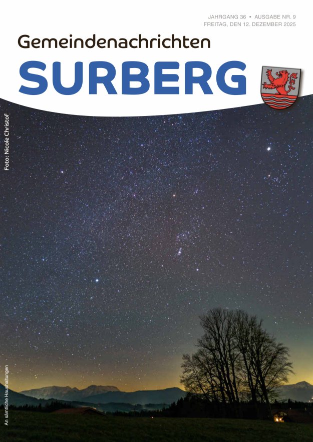 Gemeindenachrichten Surberg Titelblatt 09/2025