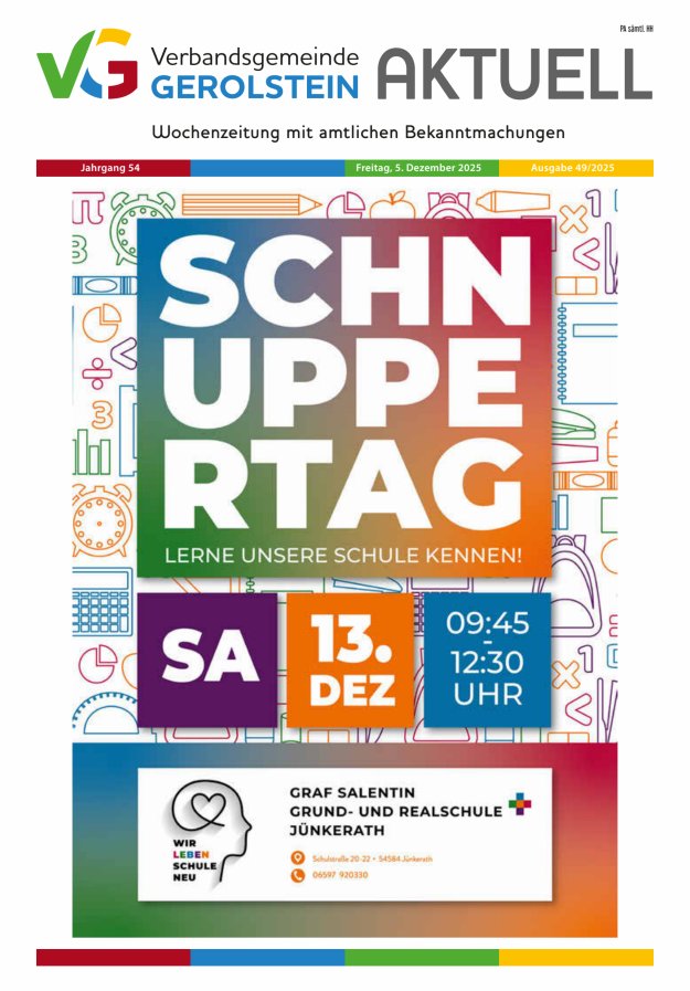 Verbandsgemeinde Gerolstein aktuell Titelblatt 49/2025