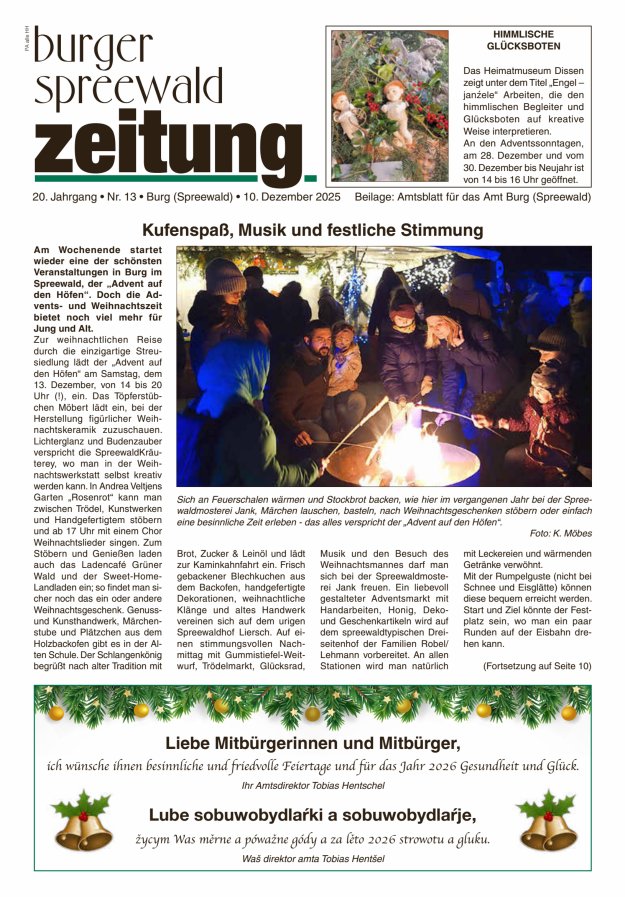 Burger Spreewald Zeitung - Amtsblatt für das Amt Burg (Spreewald) Titelblatt 13/2025