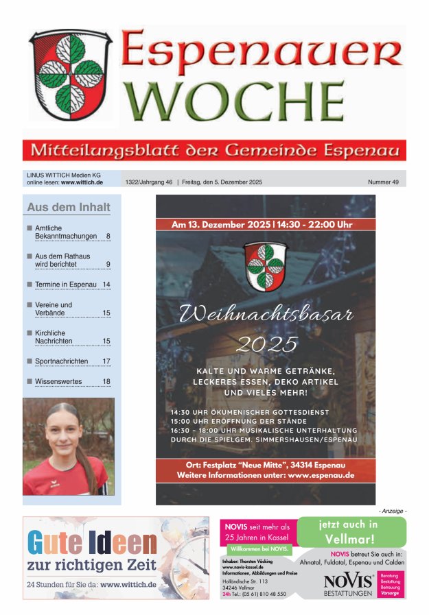 Espenauer Woche Titelblatt 49/2025
