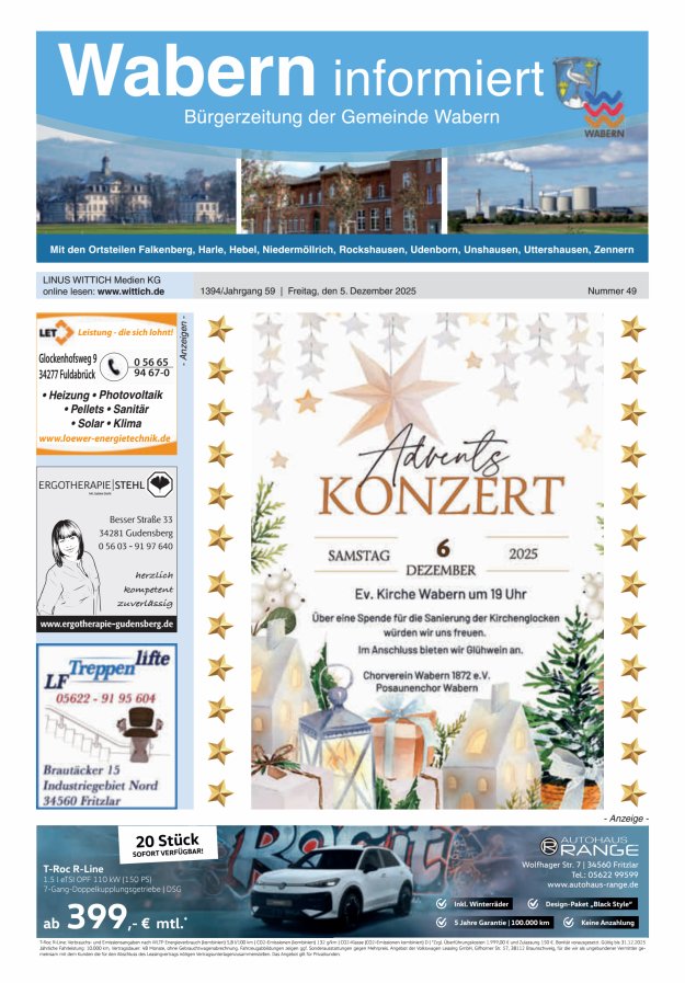 Wabern informiert Titelblatt 49/2025