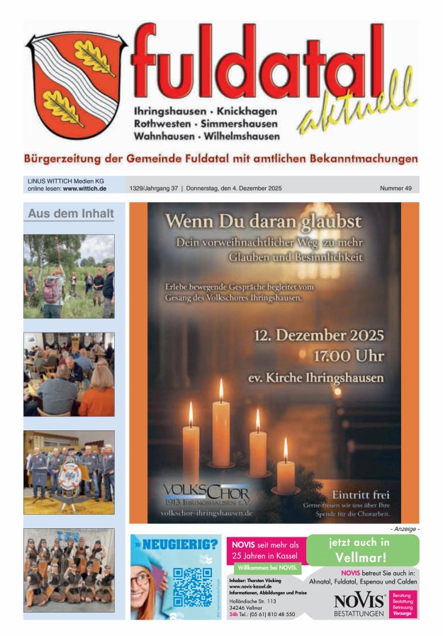 Fuldatal aktuell Titelblatt 49/2025