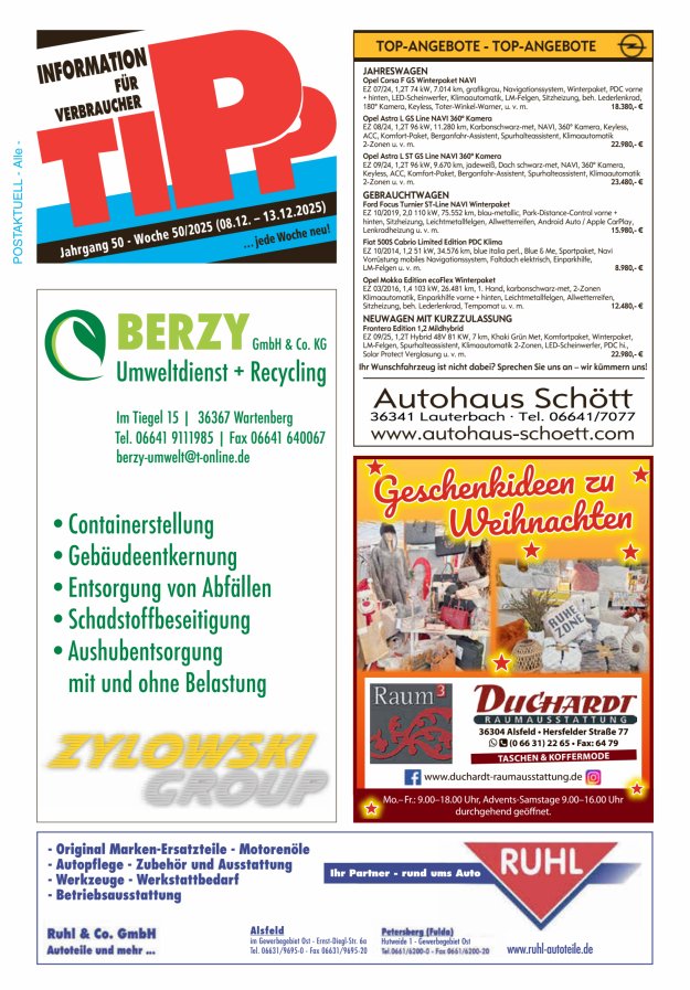 Tipp Vogelsberg Titelblatt 50/2025