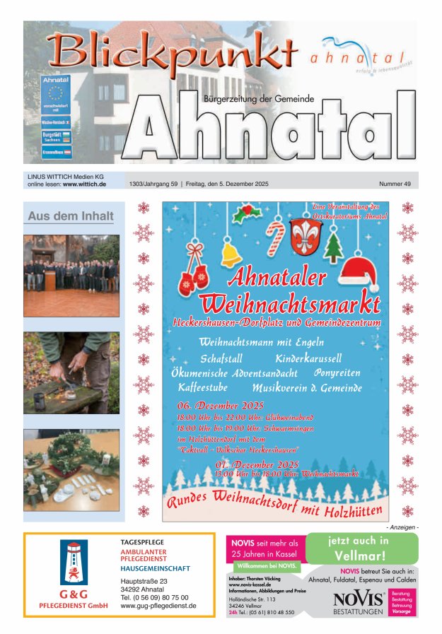 Blickpunkt Ahnatal Titelblatt 49/2025