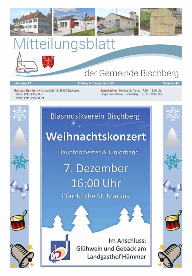 Mitteilungsblatt der Gemeinde Bischberg Titelblatt 49/2025