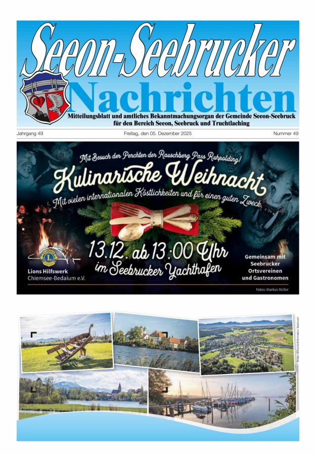 Seeon-Seebrucker Nachrichten Titelblatt 49/2025