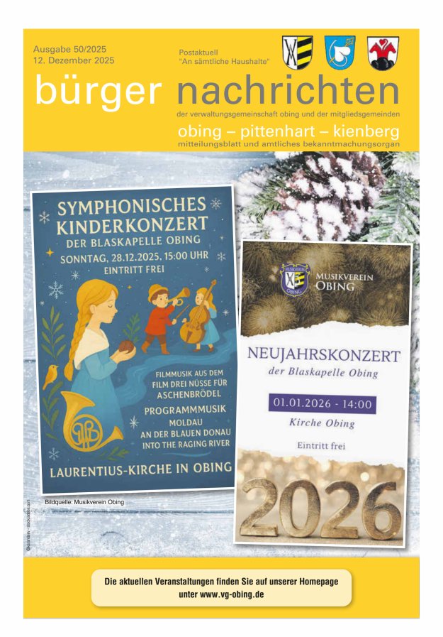 Bürger Nachrichten Obing Pittenhart Kienberg Titelblatt 50/2025