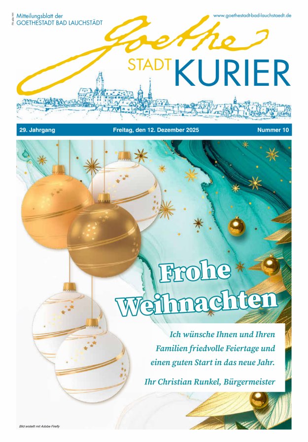 Goethestadt Kurier - Mitteilungsblatt der Goethestadt Bad Lauchstädt Titelblatt 10/2025