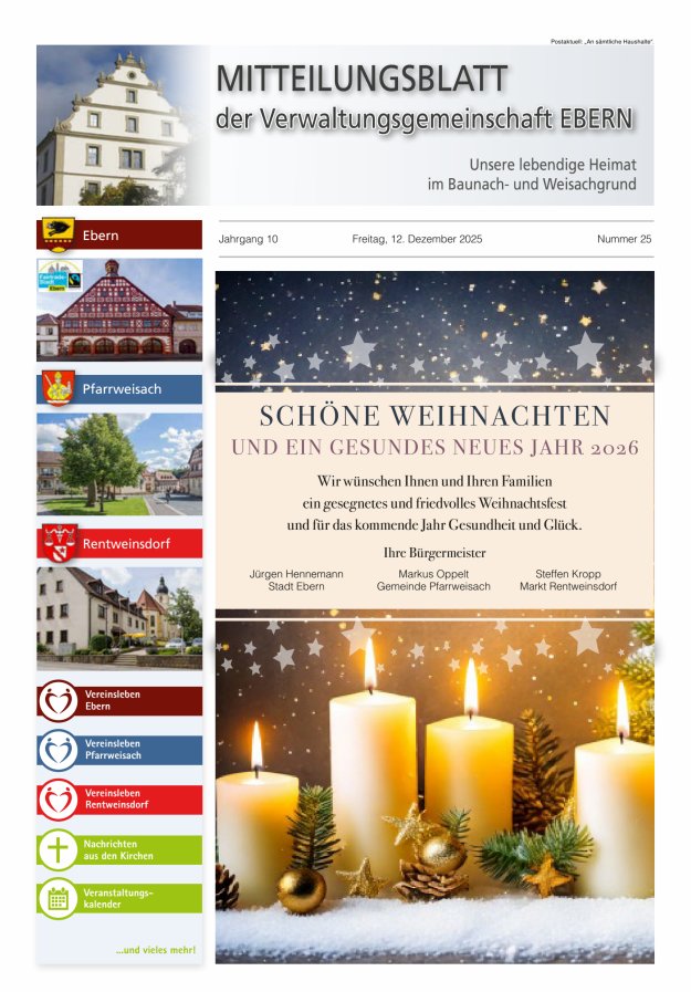 Mitteilungsblatt der Verwaltungsgemeinschaft Ebern Titelblatt 25/2025