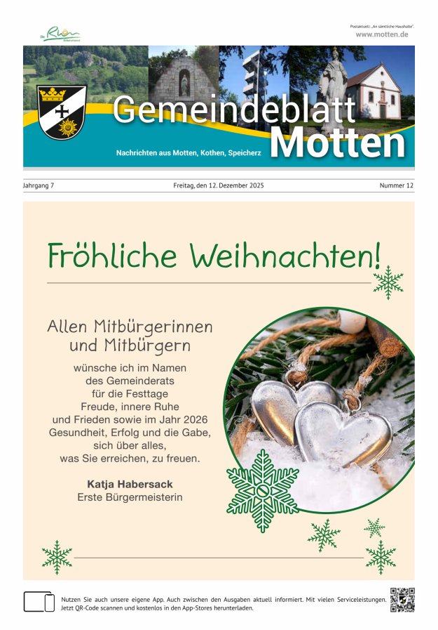 Gemeindeblatt Motten Nachrichten aus Motten Kothen Speicherz Titelblatt 12/2025