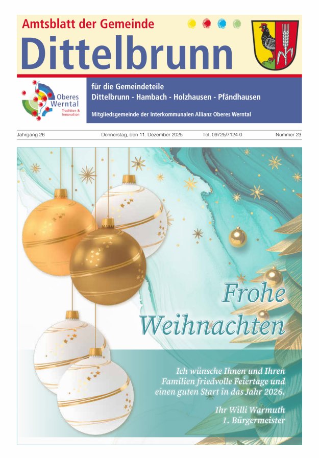 Amtsblatt der Gemeinde Dittelbrunn Titelblatt 23/2025
