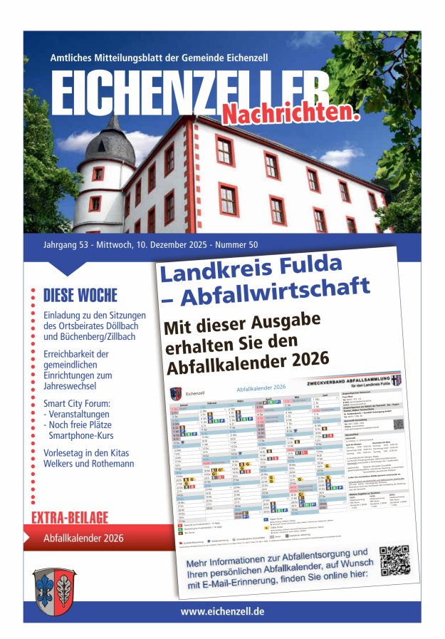 Amtliches Mitteilungsblatt der Gemeinde Eichenzell Titelblatt 50/2025