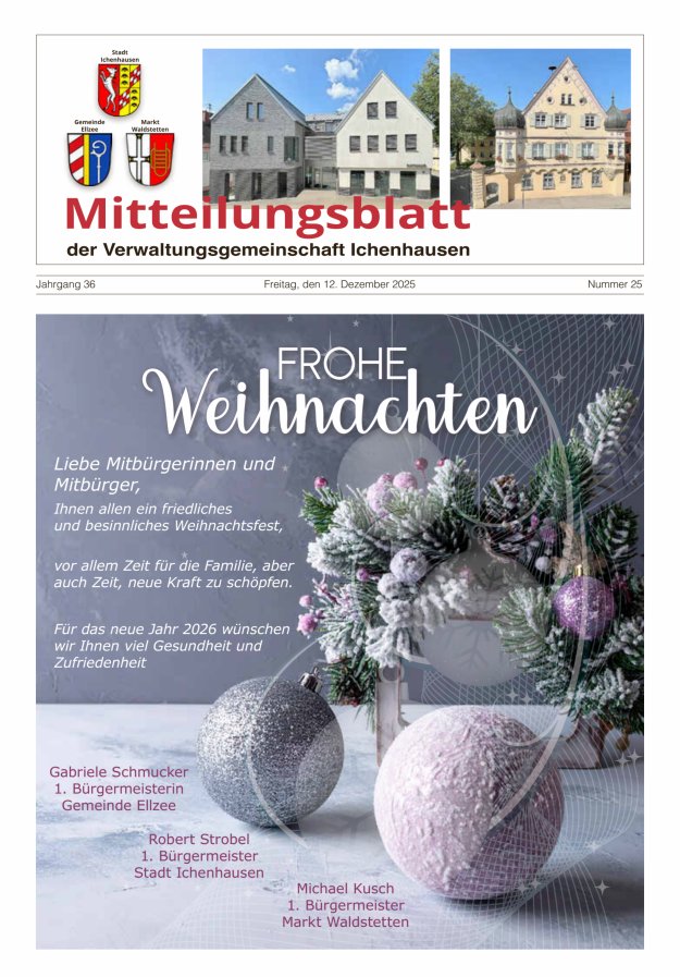 Mitteilungsblatt der Verwaltungsgemeinschaft Ichenhausen Titelblatt 25/2025