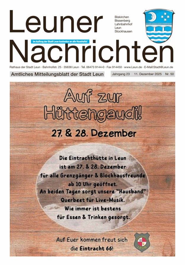 Leuner Nachrichten Titelblatt 50/2025