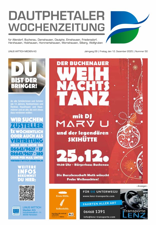 Dautphetaler Wochenzeitung Titelblatt 50/2025