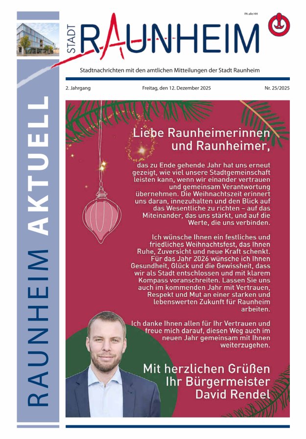 Raunheim aktuell Titelblatt 25/2025