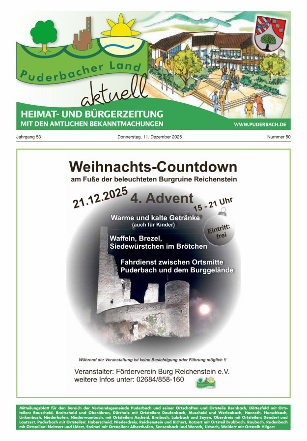 Puderbacher Land aktuell Titelblatt 50/2025