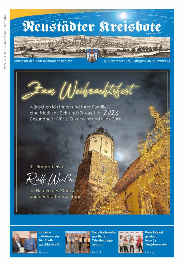 Neustädter Kreisbote Titelblatt 23/2025