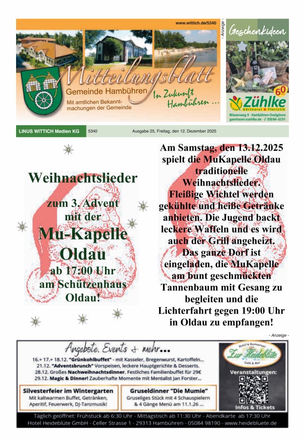 Mitteilungsblatt der Gemeinde Hambühren Titelblatt 25/2025