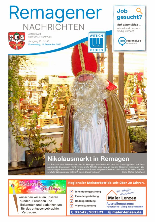 Remagener Nachrichten Titelblatt 50/2025
