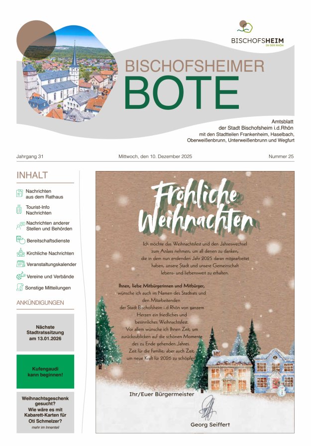 Bischofsheimer Bote Titelblatt 25/2025