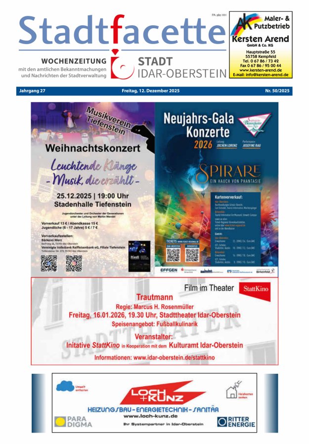 Stadtfacette Idar-Oberstein Titelblatt 50/2025