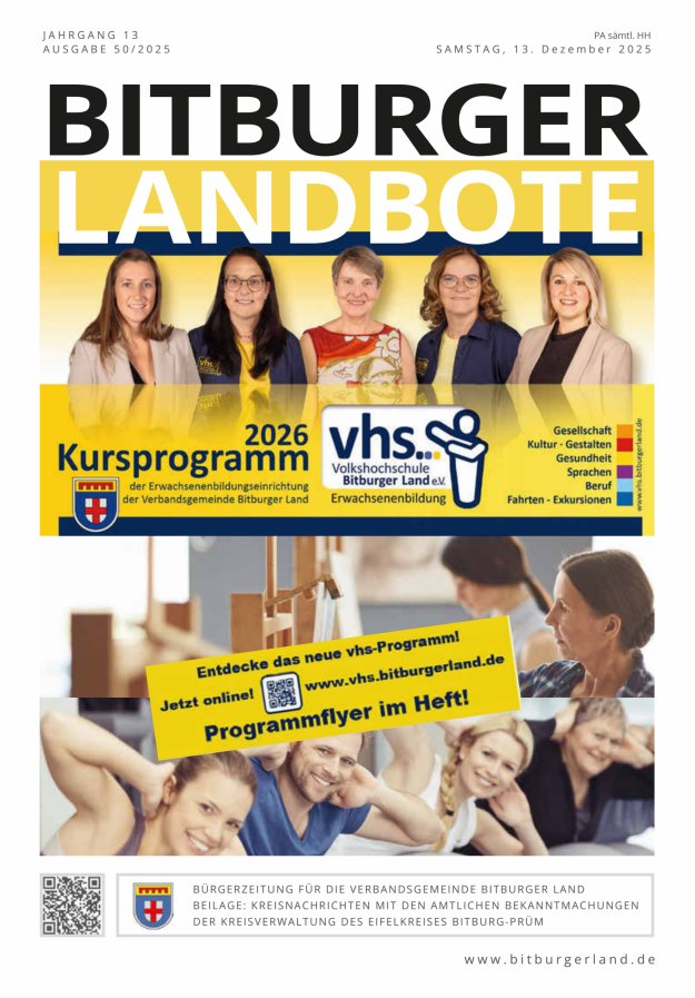 Bitburger Landbote Titelblatt 50/2025