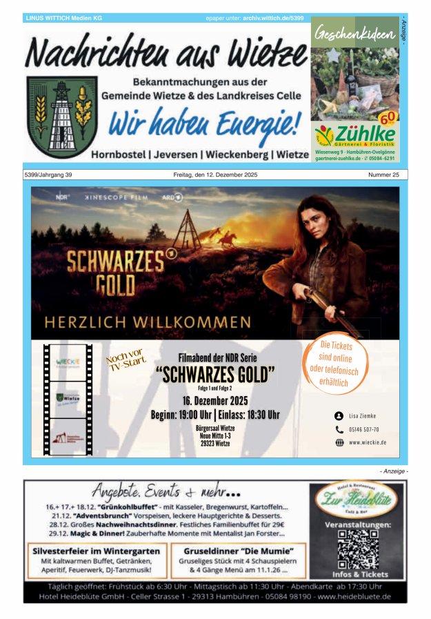 Nachrichten aus Wietze Titelblatt 25/2025