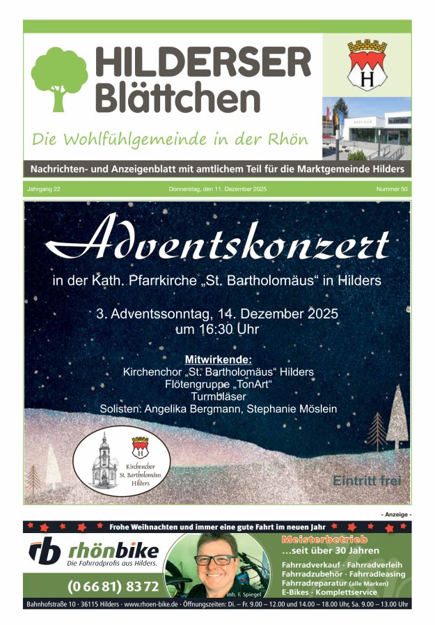 Hilderser Blättchen Titelblatt 50/2025