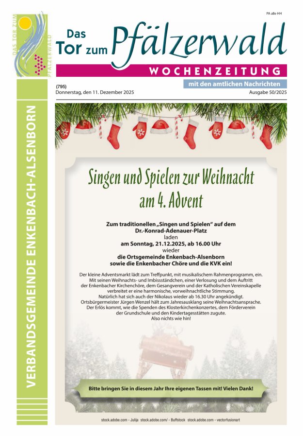 Das Tor zum Pfälzer Wald - VG Enkenbach-Alsenborn Titelblatt 50/2025