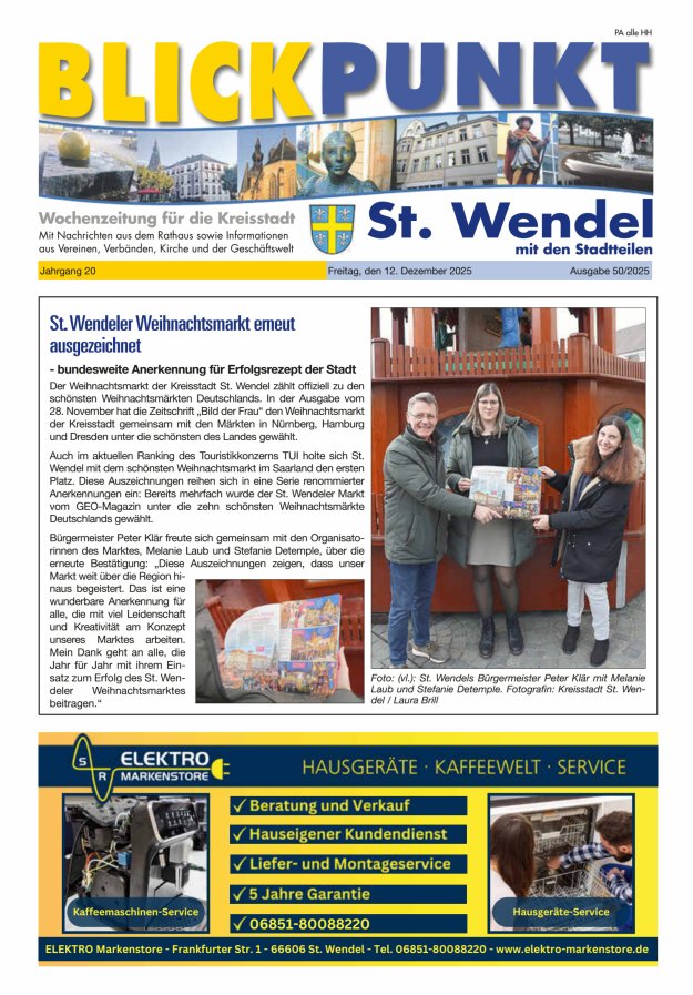Blickpunkt St Wendel Titelblatt 50/2025