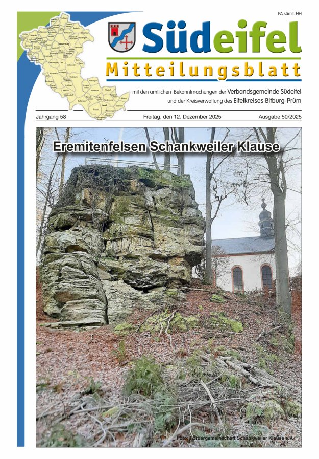 Mitteilungsblatt Südeifel Titelblatt 50/2025