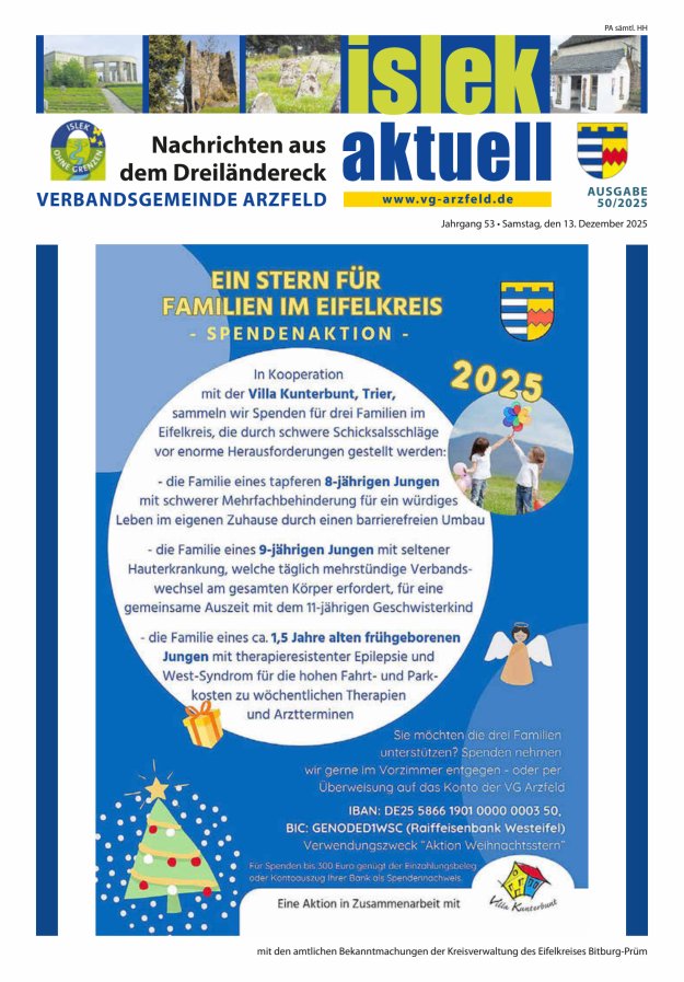 Islek aktuell VG Arzfeld Titelblatt 50/2025
